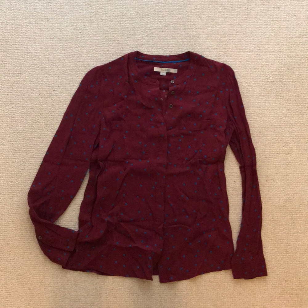 Burgundy floral blouse